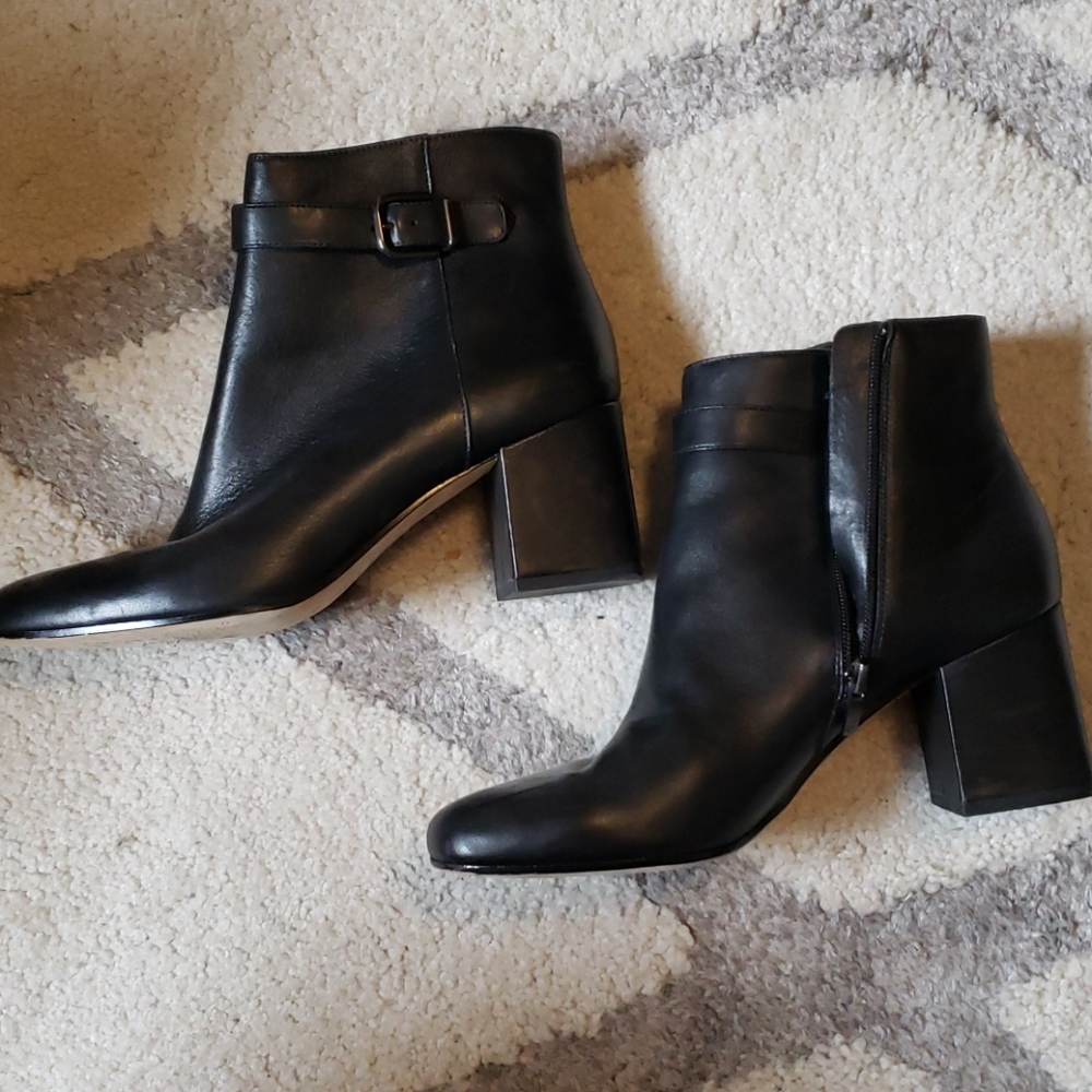 Black Leather Via Spiga Boots Size 10